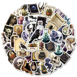 10/50pcs Vintage Gothic Dark Potion Bottle Labels Stickers Retro Horror Decals DIY Suitcase Fridge Scrapbooking Laptop Sticker (ONLINE ORDER ONLY)