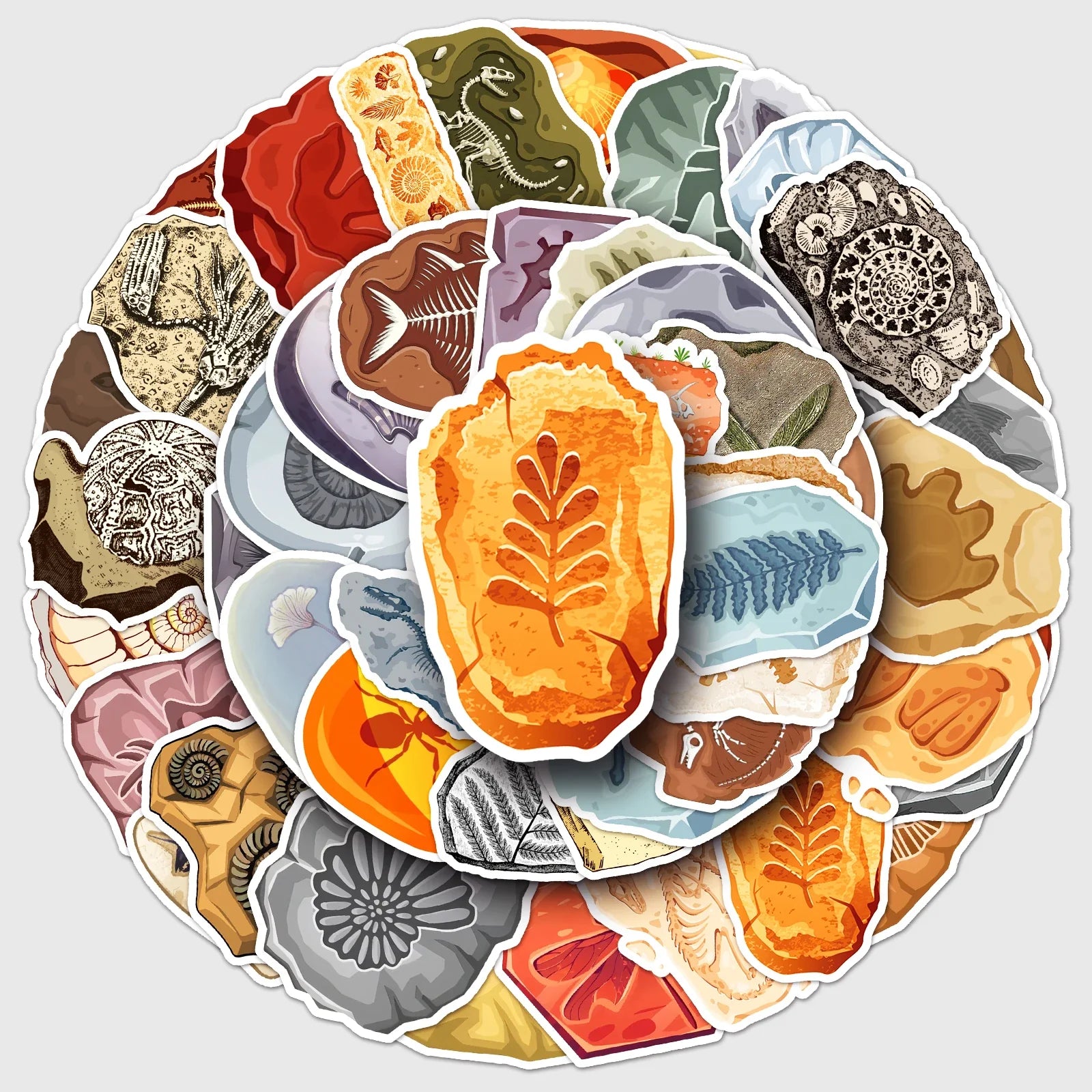 50Pcs Cartoon Waterproof Vinyl Stickers for Skateboard Snowboard Retro Decals (Online Order Only)