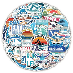 Swimming Stickers Aesthetic Sports Decals for Laptop Luggage Skateboard Helmet Phone Guitar (ONLINE ORDER ONLY)