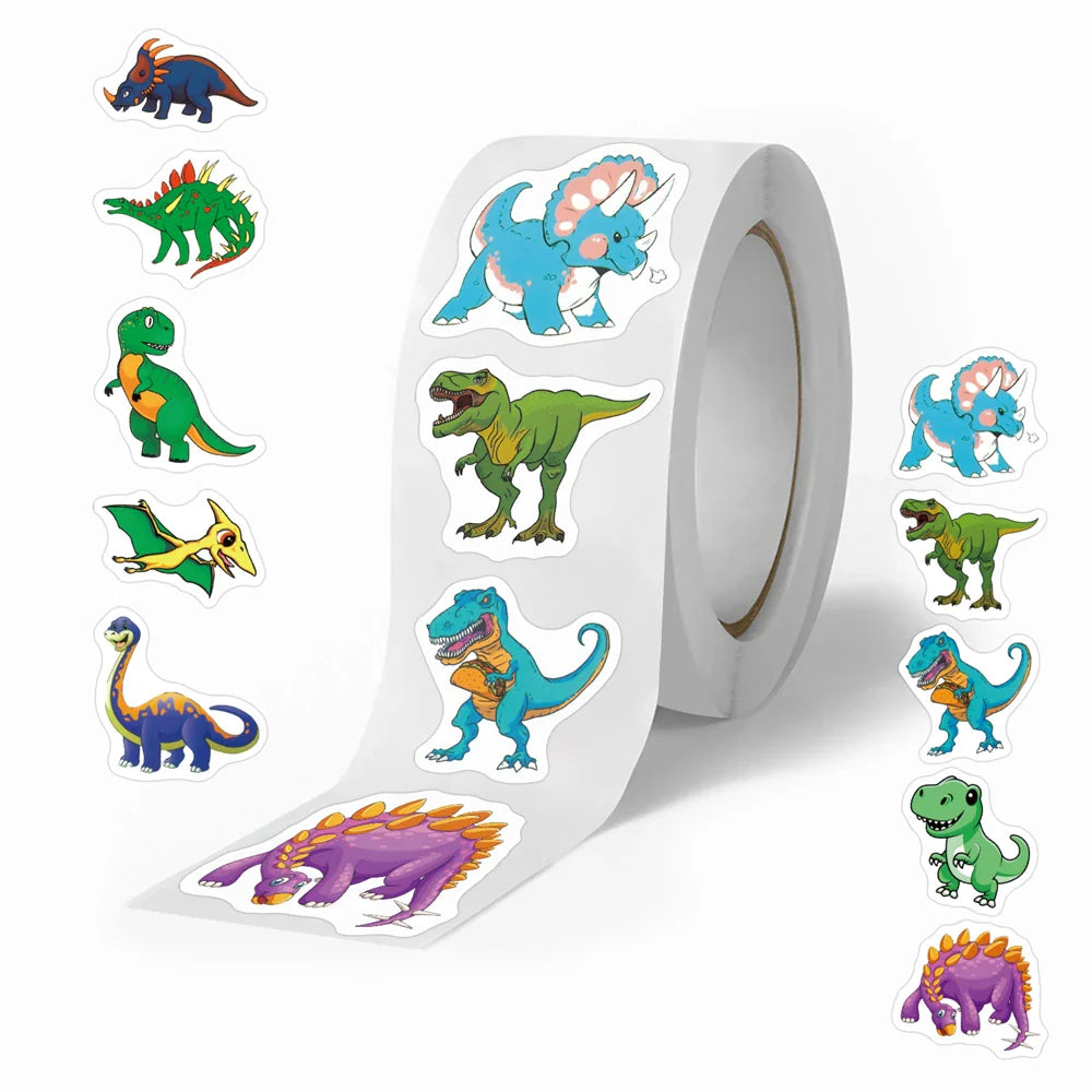 500pcs/roll Kids Stationery Stickers Birthday Party Back ground Fruits Balloon Happy Banner Refrigerator Vegetable Stickers Toys (Online Order Only)