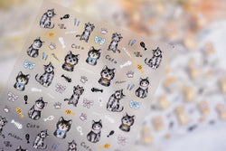 Cute Cat Eye Fishbone Animals Leopard Cat Ginger Cat Kitten Exclamation Point Paw Self Adhesive Nail Art Sticker Manicure Decals (ONLINE ORDER ONLY)