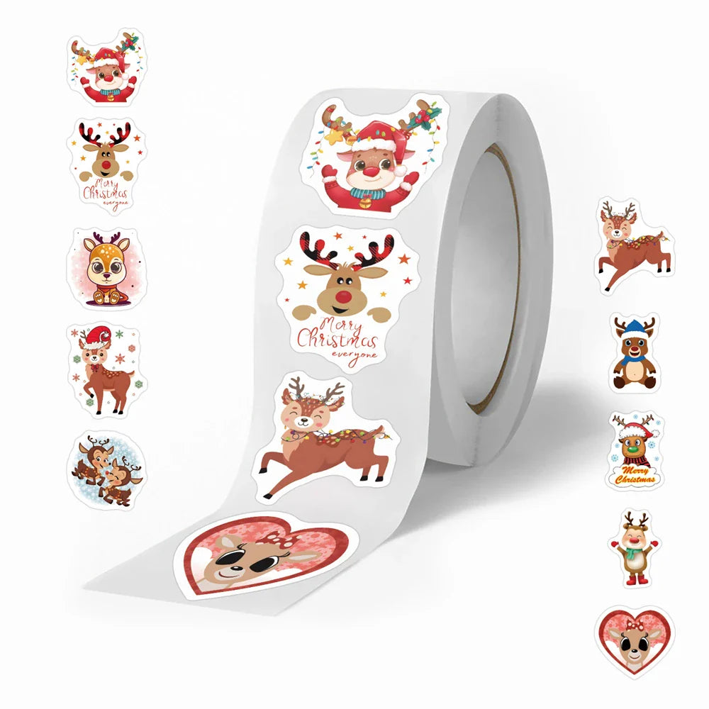 500pcs/roll Kids Stationery Stickers Birthday Party Back ground Fruits Balloon Happy Banner Refrigerator Vegetable Stickers Toys (Online Order Only)