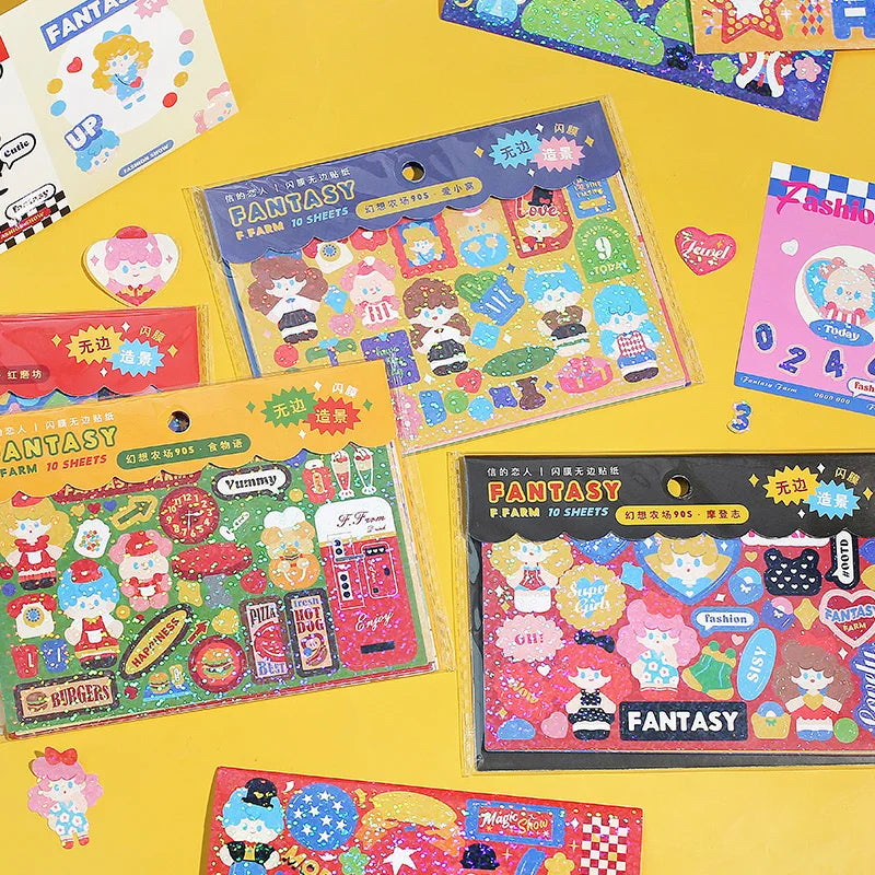 10pcs/lot Fantasy Farm Series Scene Stickers Kawaii Journal Decorative Stickers Idol Card Planner Scrapbooking Album Stationery (ONLINE ORDER ONLY)