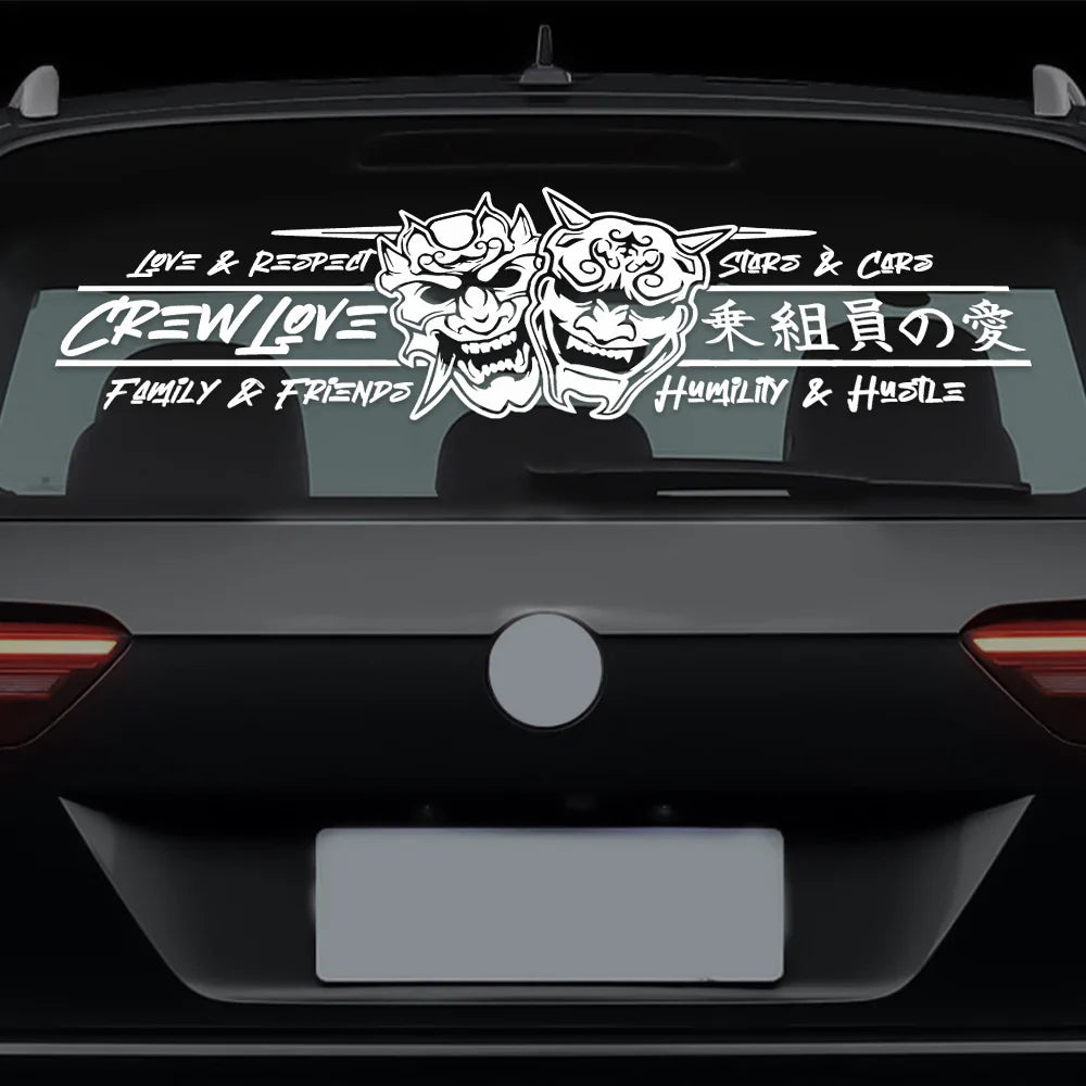 JDM Car Sticker Love Skull for Windshield Banner Decoration External Accessories Creative Sports Style Waterproof Vinyl Decals (ONLINE ORDER ONLY)