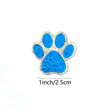 100-500pcs Blue laser Sticker Paw Print Reward Stickers Dog Cat Bear Paw Labels for Teacher Student Stationery Sticker (Online Order Only)