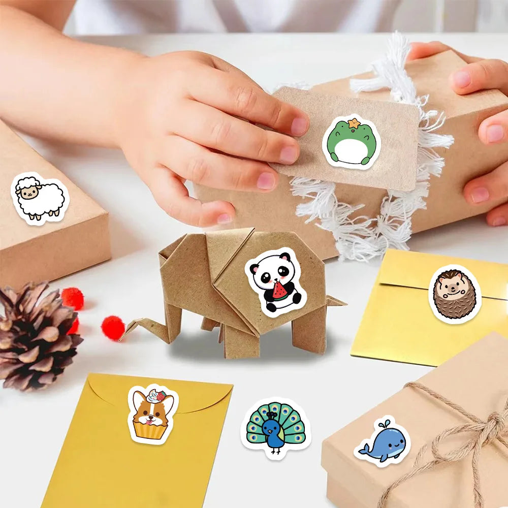 100-500pcs Animals Pandas Cartoon Graffiti Stickers DIY Phone Guitar Laptop Notebook Suitcase Waterproof Sticker Kids Toy (Online Order Only)