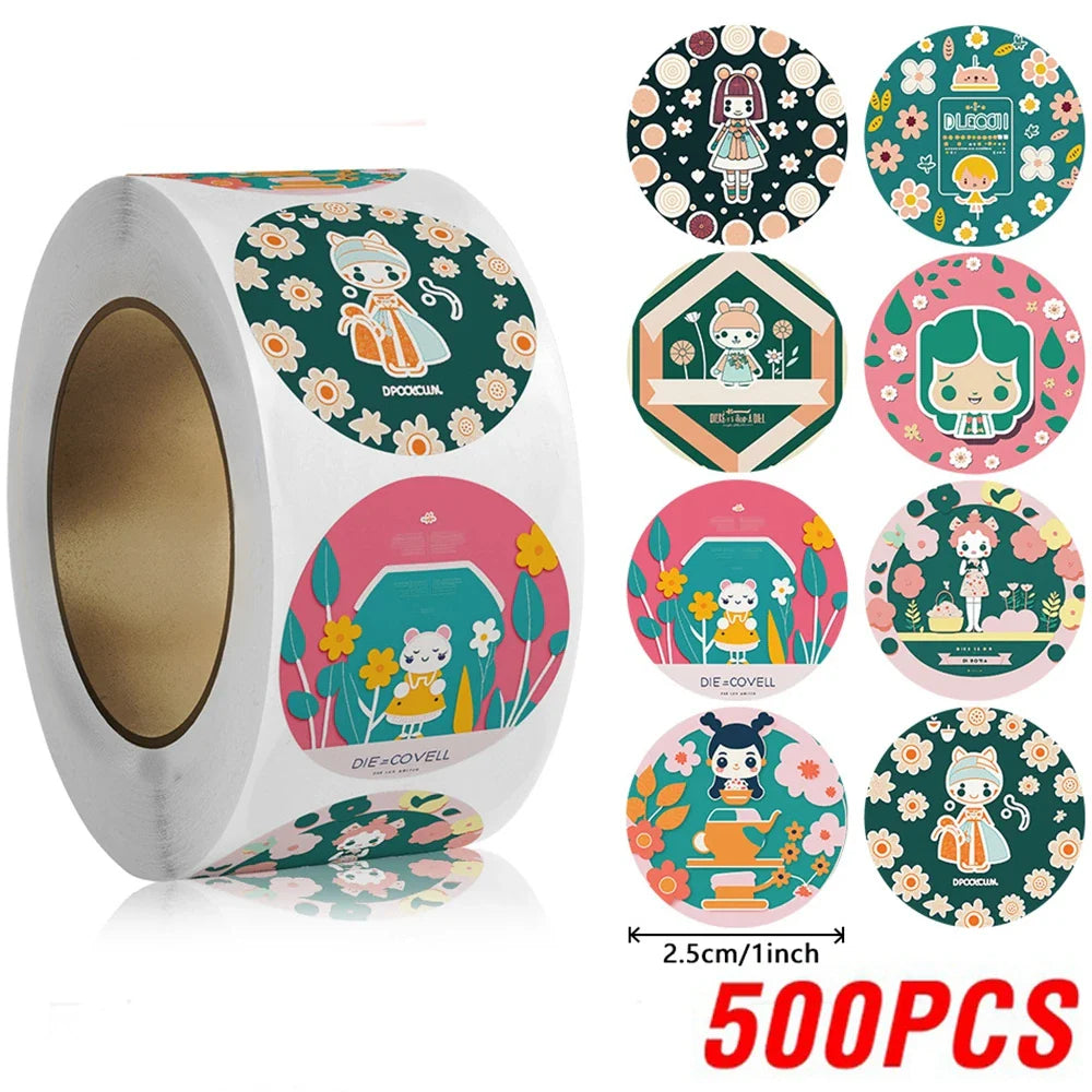 100-500pcs Cute Reward Sticker 1inch Cartoon Animal Stickers For Kids Gift Decor Envelope Sealing Labels Stationery Stickers (ONLINE ORDER ONLY)