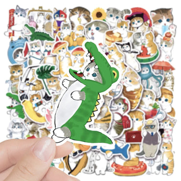 10/30/50PCS Cute Cartoon Cats Stickers Toys Kawaii Animal Decal Gift DIY Phone Laptop Bike Scrapbook Suitcase Waterproof Sticker (ONLINE ORDER ONLY)