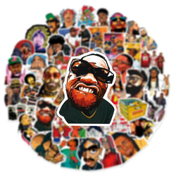 50pcs HipHop Rap Singer Rapper Stickers For Guitar Stationery Suitcase Sticker Vintage Craft Supplies Scrapbooking Materiales (ONLINE ORDER ONLY)
