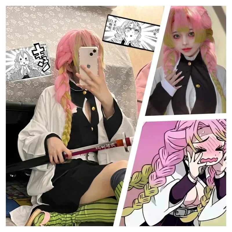 Mitsuri Kanroji Cosplay Costume: Love Hashira Kimono Set