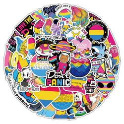 Pansexual Pride LGBT Graffiti Stickers Waterproof Decals for Motorcycle Luggage Skateboard (Online Order Only)