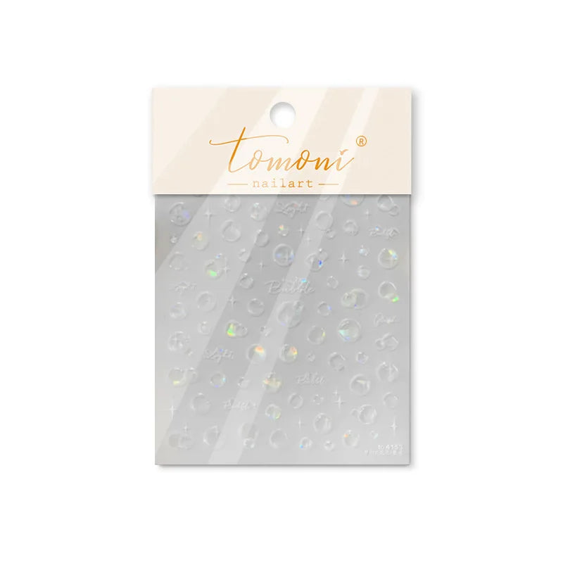 Summer Beach Dreamy Water Bubble Mermaid Shell Conch Starfish Jellyfish Soft Relief Decoration Nail Art Stickers Manicure Decals (ONLINE ORDER ONLY)