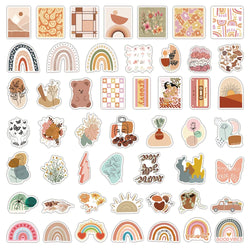 10/30/50/100PCS Cute Fahion Art Pop Style Bohemian Aesthetic Stickers Scrapbook Phone Laptop Car Graffiti Sticker for Girls Kids (ONLINE ORDER ONLY)