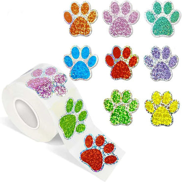 100-500pcs Cute Animal Paw Sticker DIY Colorful Holographic Lables Art Crafts Sticker Student Reward Stationery Stickers (ONLINE ORDER ONLY)
