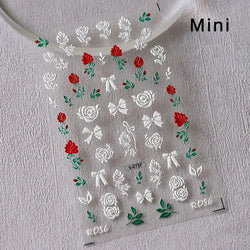 Pretty Red Equinox Flowers Tragedy Love Nine-tailed Fox Mask Manjusaka Chinese Style Soft Relief Nail Art Sticker Manicure Decal (ONLINE ORDER ONLY)