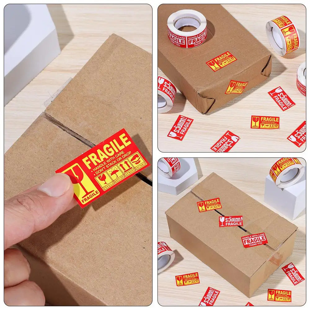 250Pcs/roll  Fragile Warning Label Stickers Please Handle With Care Keep Goods Care Shipping Express Adhesive Special Label (ONLINE ORDER ONLY)