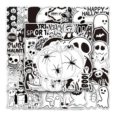 10/30/50PCS Cute Halloween Stickers Kawaii Ghost Decals DIY Decoration For Skateboard Phone Helmet Bike Cartoon Sticker Kids Toy (ONLINE ORDER ONLY)