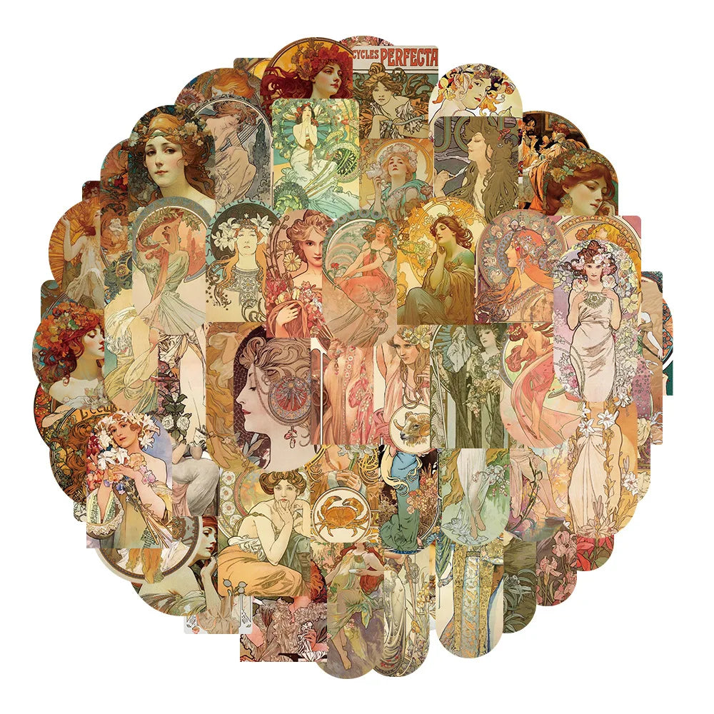 Mu Xia Art Stickers 10/30/60Pcs for Suitcase, Skateboard, Laptop, Luggage, Phone, DIY Decal (ONLINE ORDER ONLY)