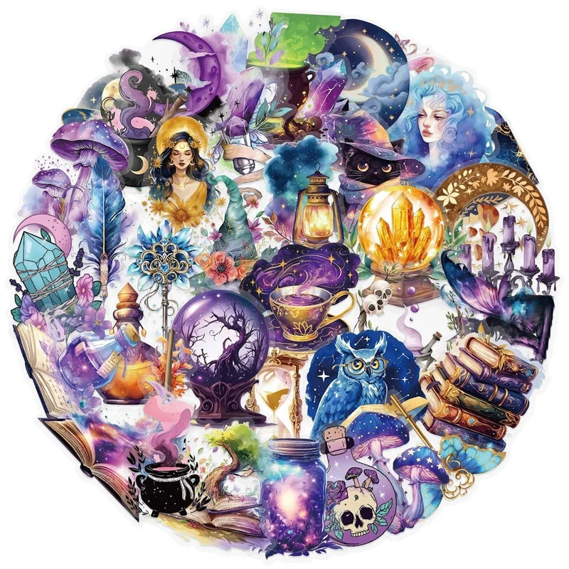 50PCS Cartoon Magic World PET Sticker Aesthetic Transparent Decoration Scrapbooking DIY Hand Accounting Supplies for Kids (ONLINE ORDER ONLY)