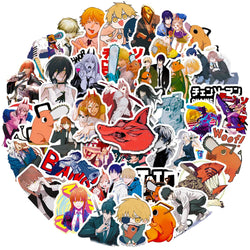 10/30/50PCS Chainsaw Man Stickers Cool Animation Decals Cool Cartoon Toy Luggage Fridge Laptop Guitar Bike Skateboard Sticker (ONLINE ORDER ONLY)