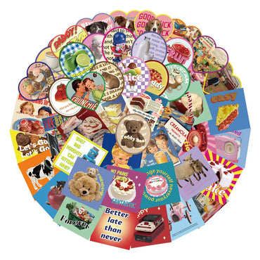 Retro Poster Stickers Set - Laptop, Phone, Suitcase, Notebook, Wall Decor (Online Order Only)