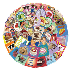 Retro Poster Stickers Set - Laptop, Phone, Suitcase, Notebook, Wall Decor (Online Order Only)