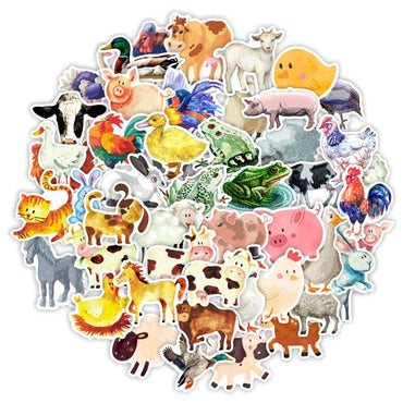10/30/50PCS Kawaii Animal Toy Stickers DIY Cute Cartoon Decals Scrapbook Phone Luggage Guitar Laptop Car Waterproof Kids Sticker (ONLINE ORDER ONLY)