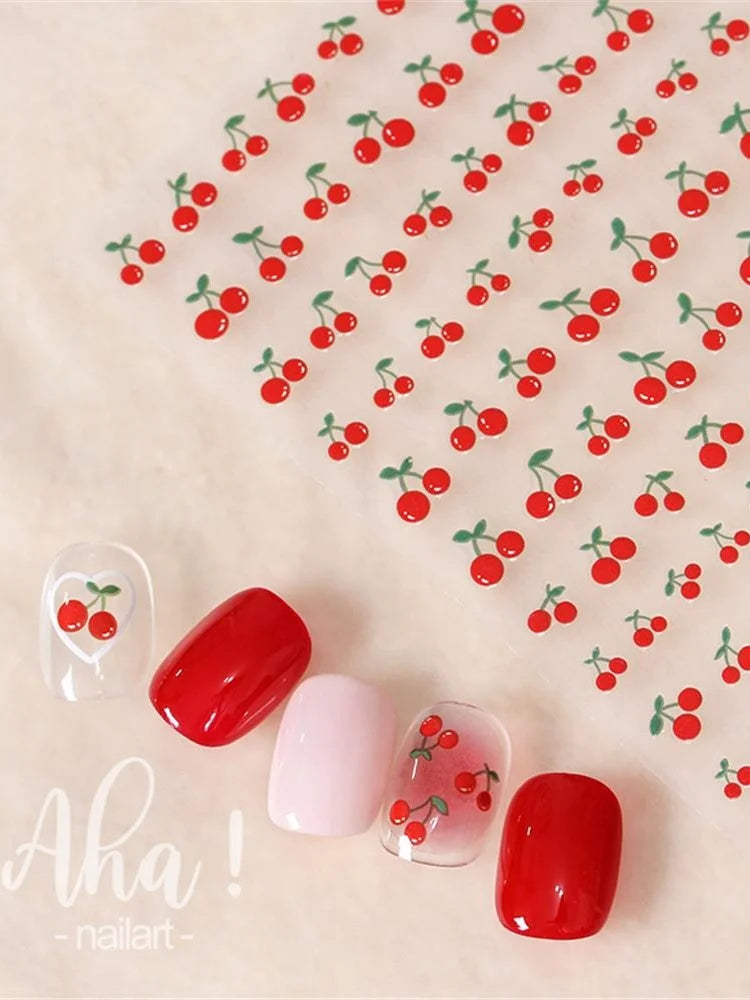 1Pc Cherry Fruit Nail Sticker Nail Art Decals Summer Lemon Grapefruit Self Adhesive DIY Nail Stickers Aha Series Nail Art Decor (Online Order Only)