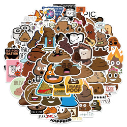 Funny Poo Meme Stickers - 10/30/60pcs Cartoon Decals for Laptop, Phone, Helmet, Luggage, Car (Online Order Only)