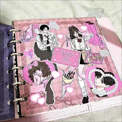 Korean Ins Cute Retro Girl Sticker Planner Scrapbooking DIY Album Decoration Sticker Aesthetic Personalized Kawaii Stationery (ONLINE ORDER ONLY)