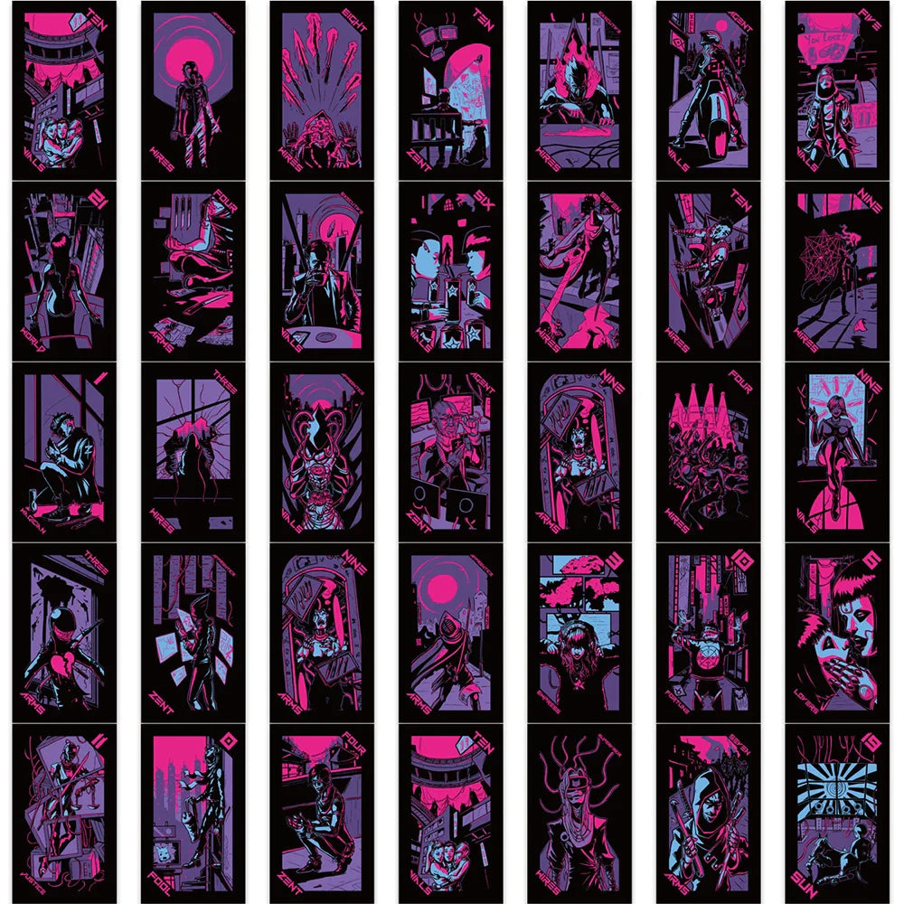10/30/72PCS Dark Tarot Cards Purple Cool Stickers Decoration For Phone Laptop Notebook Skateboard Bike Car Wall Decals Toys Gift (ONLINE ORDER ONLY)