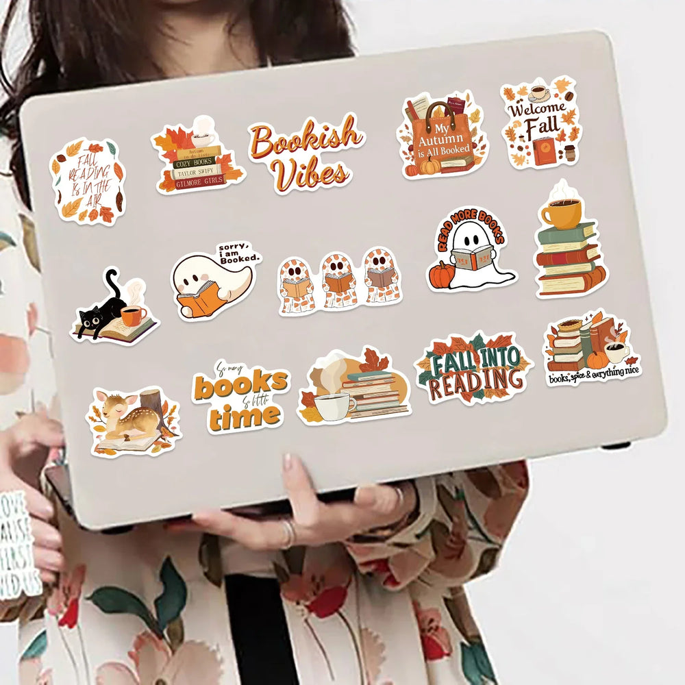 50Pcs Bookish Fall Stickers For Water Laptop Skateboard Computer Luggage Decals Motivational Scrapbook Sticker (ONLINE ORDER ONLY)