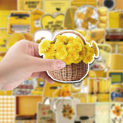 10/30/50PCS Funny Cute Yellow Sticker Cartoon Ins Style Decals PVC Waterproof Toys DIY Phone Fridge Guitar Notebook Laptop Car (ONLINE ORDER ONLY)