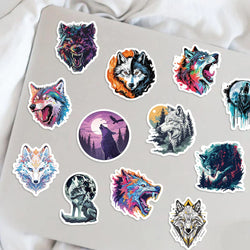 50pcs Wolf Collection Stickers Cartoon DIY Skateboard Phone Case Laptop Waterproof Cool Dark Animal Sticker Decals Toy (Online Order Only)