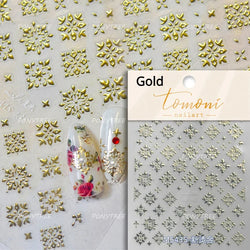 Gold Stamped Silver Totems Geometric Patterns Figure 5D Self Adhesive Nail Art Stickers Stars Bohemia Manicure Decals Wholesale (Online Order Only)