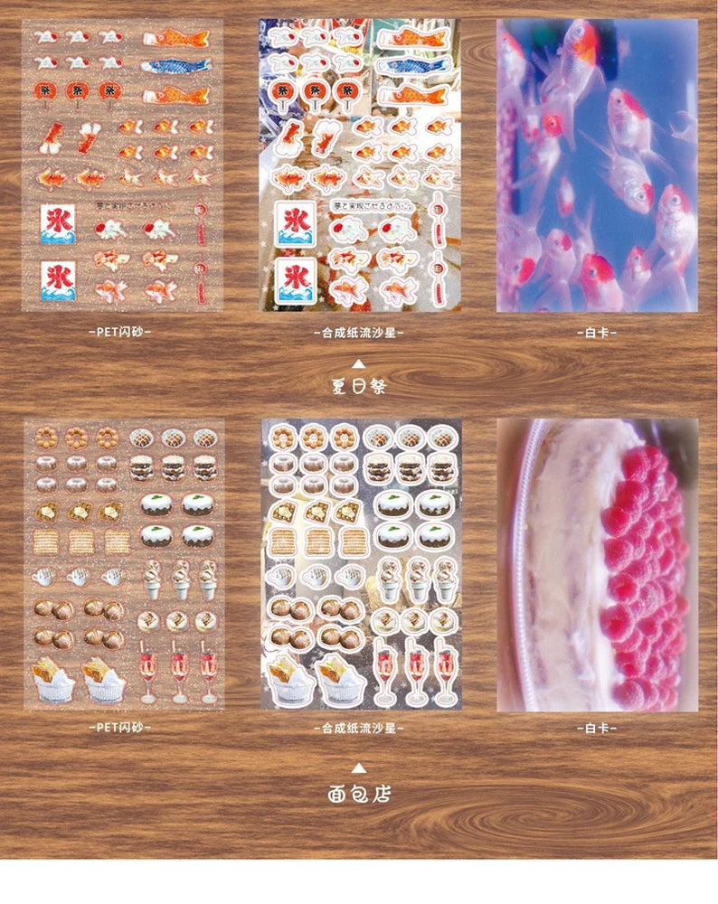Y2K Japanese Sticker 8 Style Glitter Cute Sticker Phone Case Notebook Scrapbooking DIY Decorative Stickers Collage Material (ONLINE ORDER ONLY)