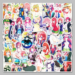 50pcs Quintessential Quintuplets Anime Stickers - Yotsuba, Miku, Nino - Wall Room Decoration Pack (ONLINE ORDER ONLY)