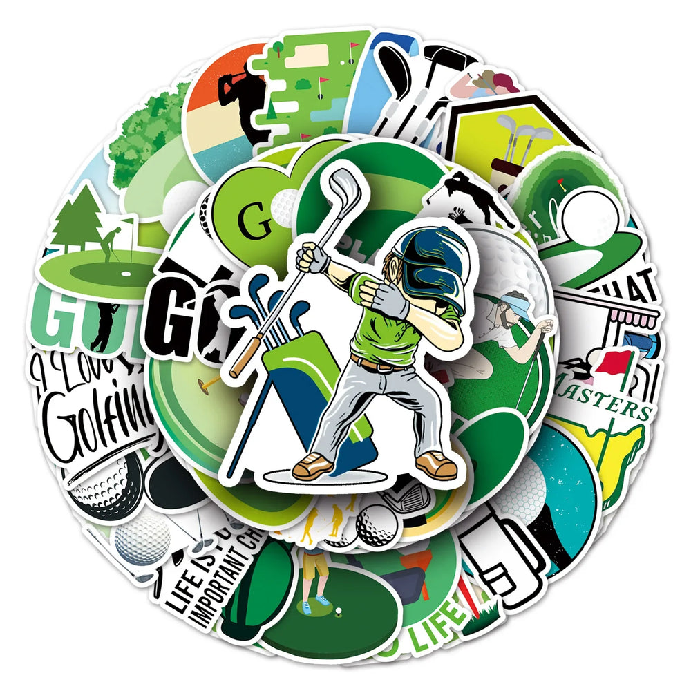 Cartoon Golf Stickers Pack: Kids Toy Gift, DIY Laptop Suitcase Car Phone Decals Wholesale (Online Order Only)
