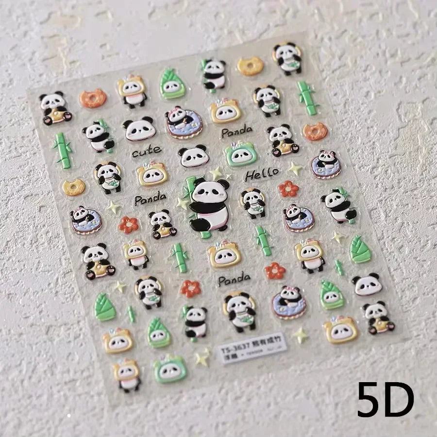 Lovely Dog Puppy Dream Heart Flower Star Pizza Food Sugar Skewers Strawberry Desserts Adhesive Nail Art Stickers Manicure Decals (Online Order Only)