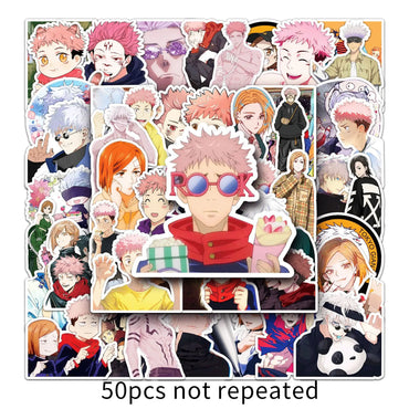 50pcs Jujutsu Kaisen Anime Stickers for Helmet, Wall, Desktop Decoration (ONLINE ORDER ONLY)