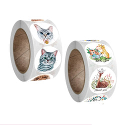 50-500pc Cute Cartoon Cat Animal Thank You Stickers For Party Gift Decoration Packaging Label Reward Children Stationery Sticker (ONLINE ORDER ONLY)