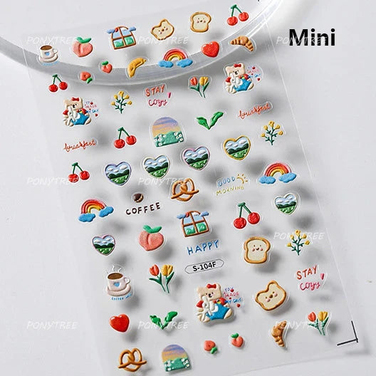 Colourful Grid Bowknot Charming Silk Ribbon Tie Chic 5D Self Adhesive Nail Art Sticker Sparkle Crystal Rhinestone Manicure Decal (ONLINE ORDER ONLY)