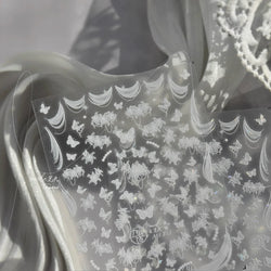 Cute 3D White Rose Flower Lace Bud Silk Bowknot Butterfly Dreamy Shiny Relief Chic Self Adhesive Nail Art Sticker Manicure Decal (ONLINE ORDER ONLY)