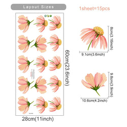 Boho Pink Flower Wall Stickers Removable Nursery Decals Kids Room Decor (Online Order Only)