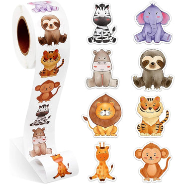 100-500pcs Animals Cartoon Reward Label Sealing Thank You Sticker Stationery DIY Decoration Scrapbooking School Supplies (Online Order Only)