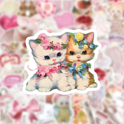 10/30/50PCS Cartoon Aesthetics Pink Stickers Cute Ins Style Decals DIY Decoration Notebook Phone Bike Laptop Fridge Luggage Toys (ONLINE ORDER ONLY)