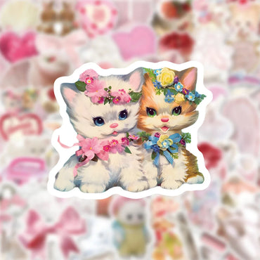 10/30/50PCS Cartoon Aesthetics Pink Stickers Cute Ins Style Decals DIY Decoration Notebook Phone Bike Laptop Fridge Luggage Toys (ONLINE ORDER ONLY)
