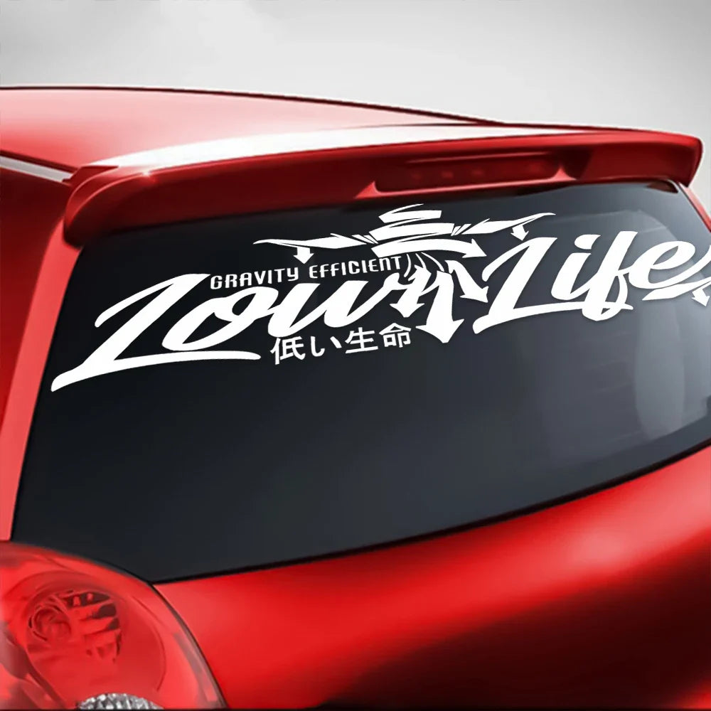 JDM Car Sticker Low Life Dropped Slammed Lowered Stance Slow Windshield Banner External Accessories Waterproof Vinyl Decals (ONLINE ORDER ONLY)