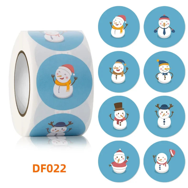 500/rolls Stickers Merry Christmas roll Self-Adhesive Label Sealing Decorative Stickers Office Stationery (ONLINE ORDER ONLY)