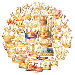 Crown Cartoon Graffiti Stickers for Suitcase, Skateboard, Laptop, Luggage, Phone, DIY Decal (10/30/50 Pcs) (ONLINE ORDER ONLY)